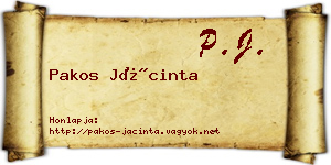 Pakos Jácinta névjegykártya